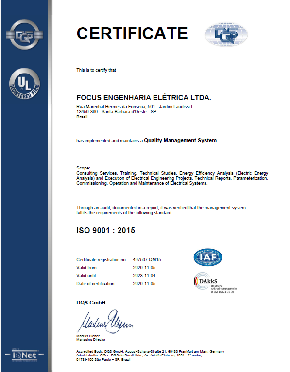 CertificadoFocus SQG ISO 9001-2015 Iqnet